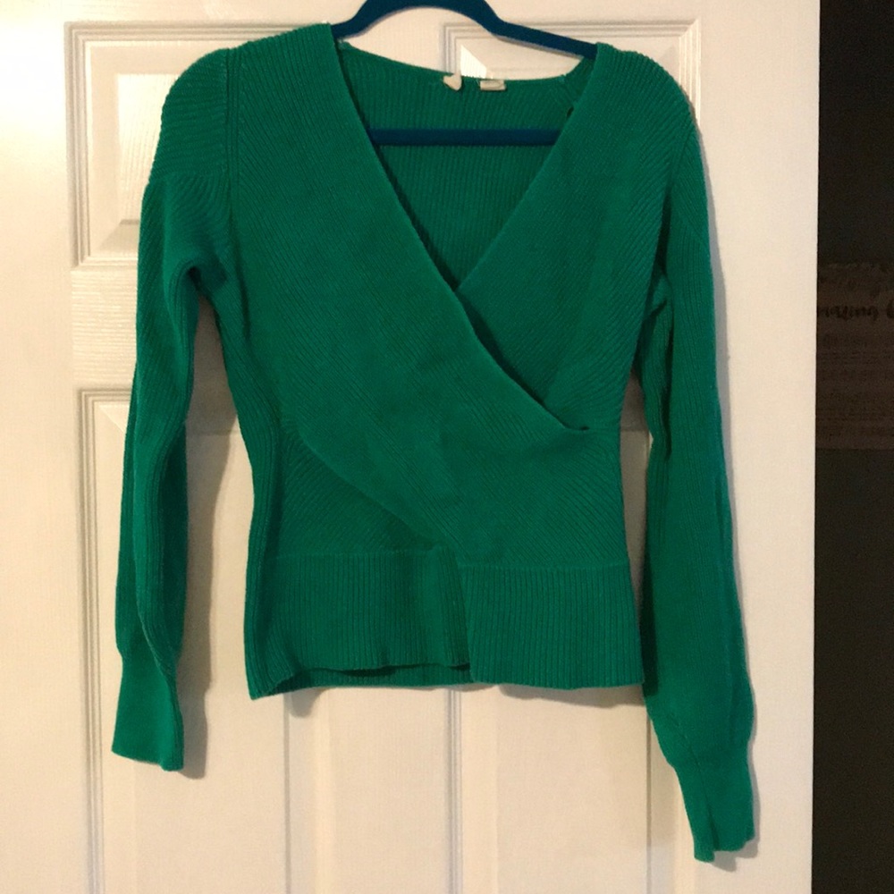 Crop wrap sweater